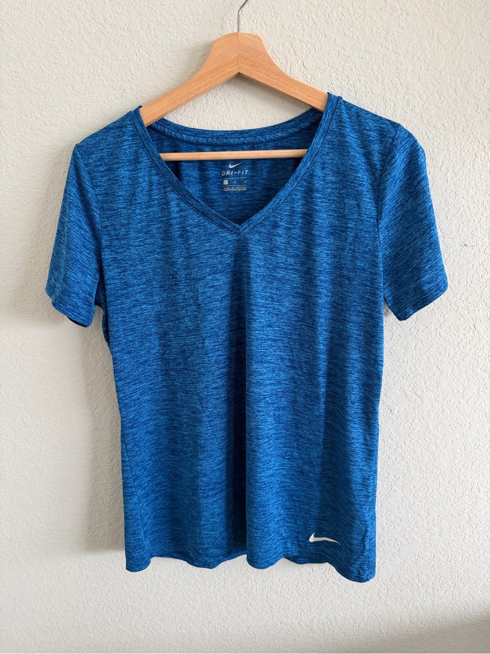 Nike Women's Heathered Royal Blue V-Neck Dri-FIT Tee